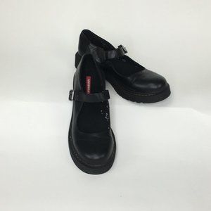 Unionbay Black Leather Cindy Mary Jane Shoes 9.5 M